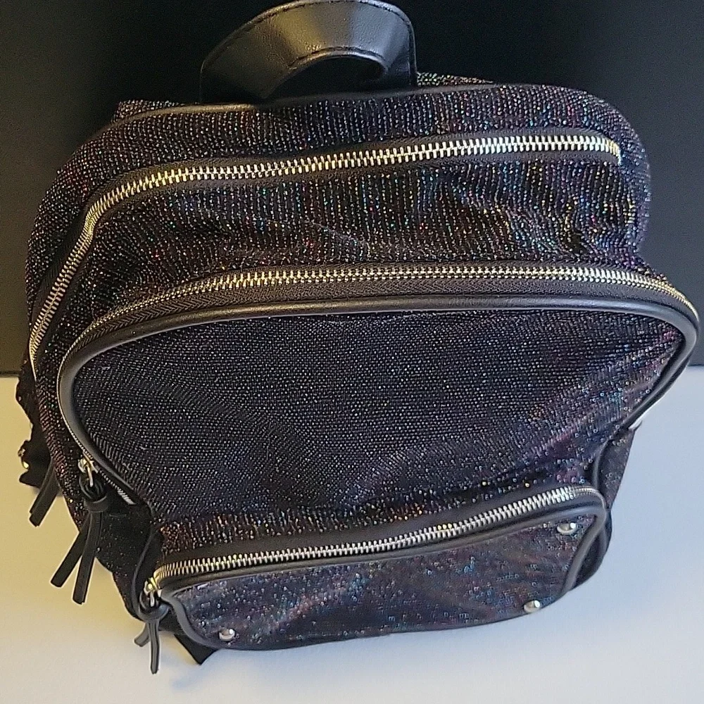 Black Glitter Backpack New